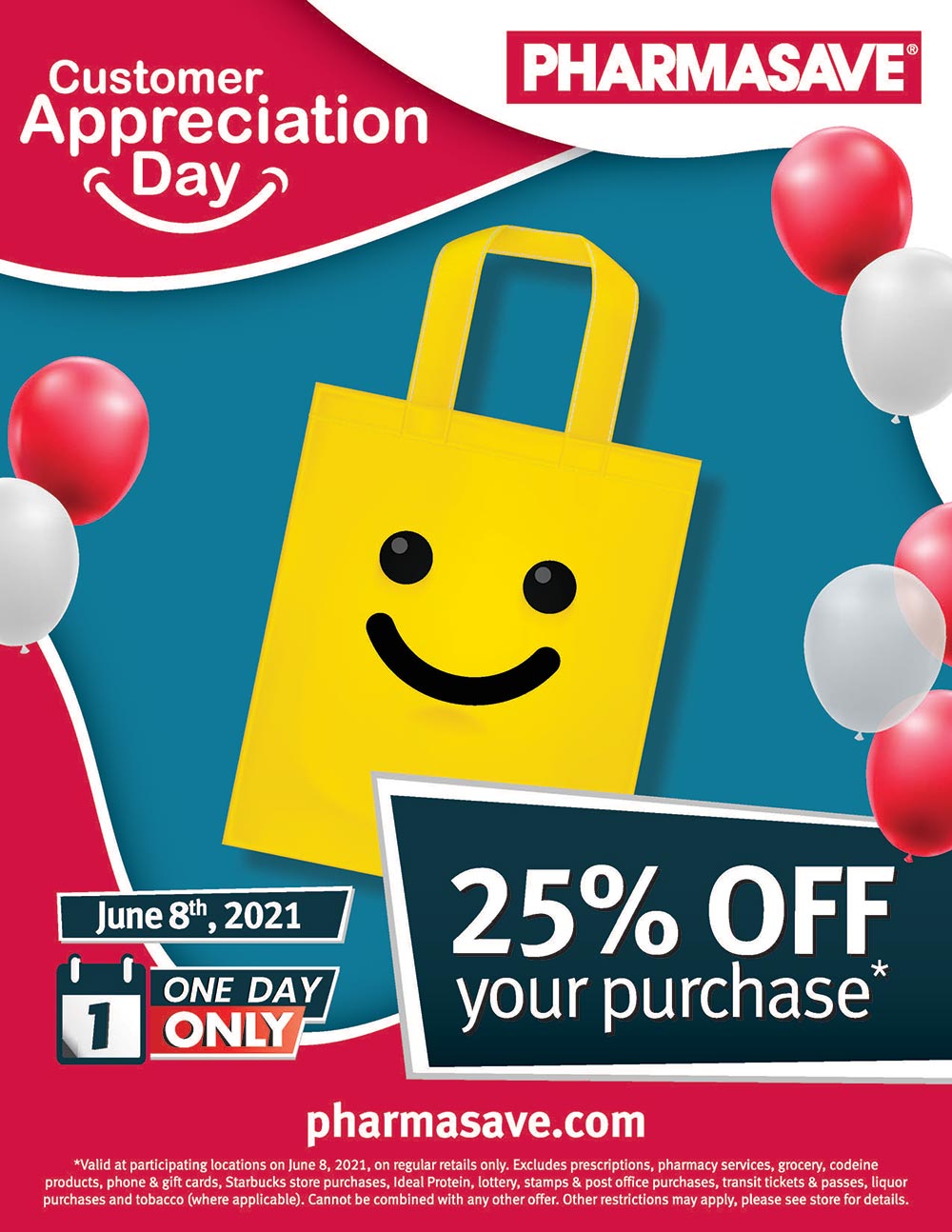 customer appreciation day is June 8, 2021 get 25% off almost all regular priced products
