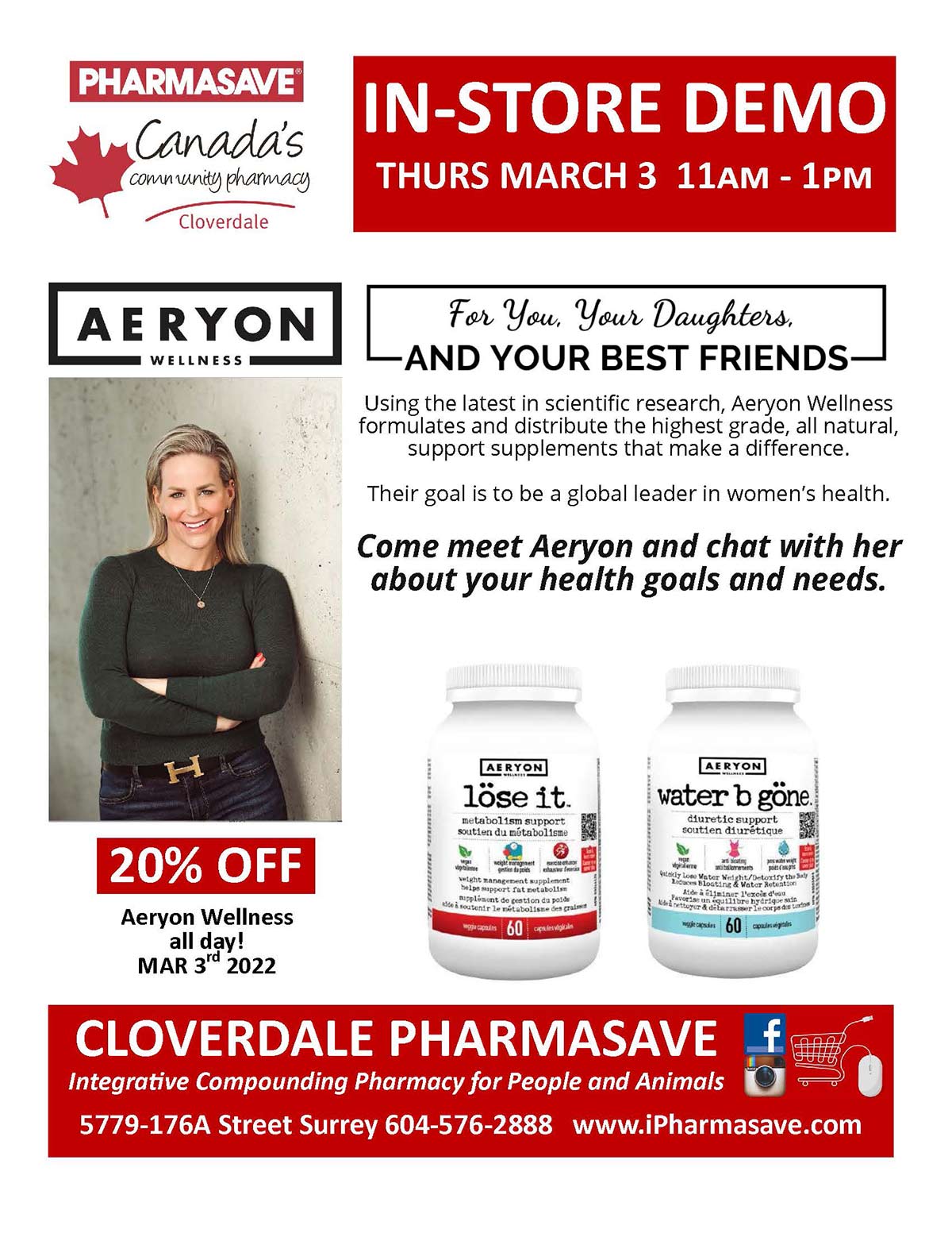 Aeryon Wellness in-store demo Thursday March 3 11am - 1pm