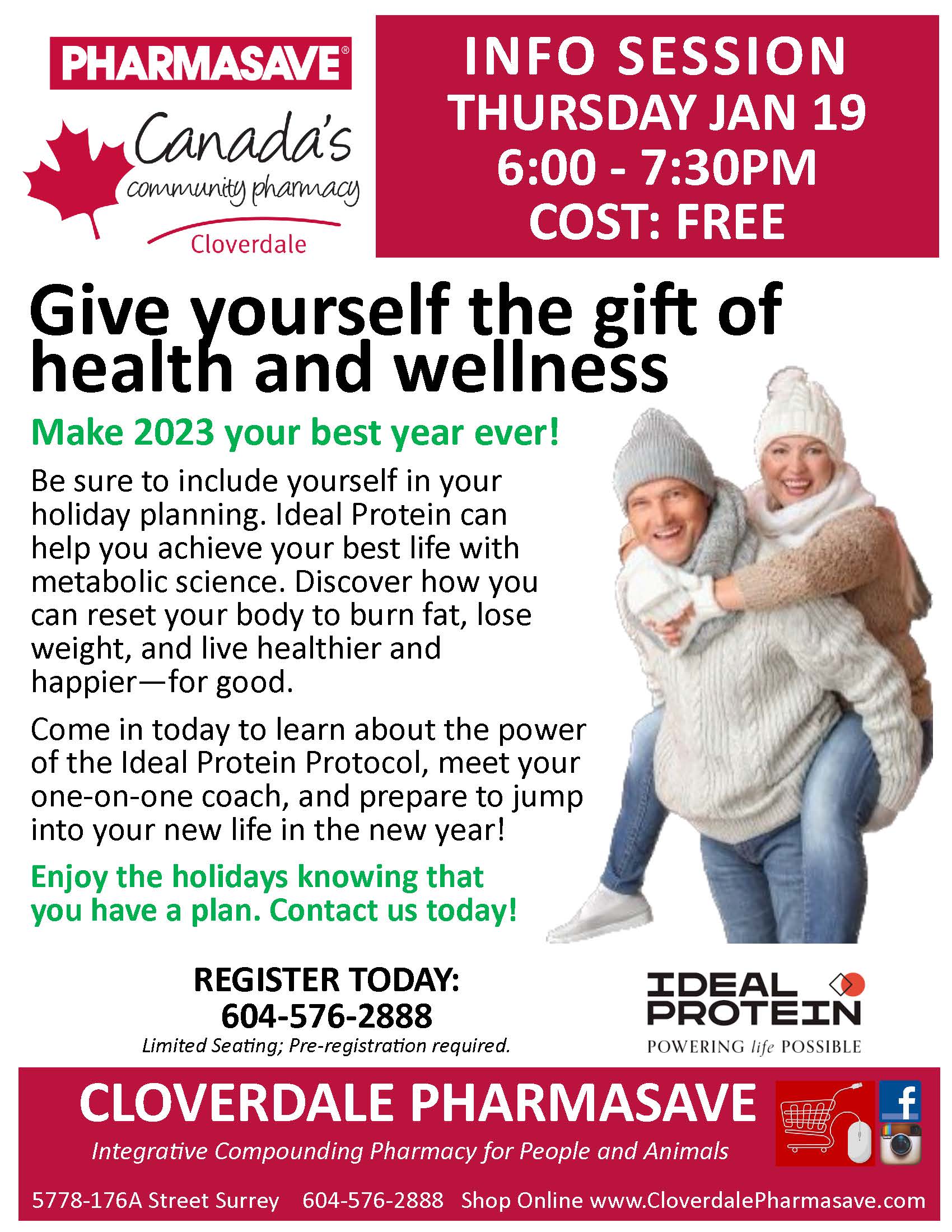 Ideal Protein Info Session. Give yourself the gift of health and wellness.