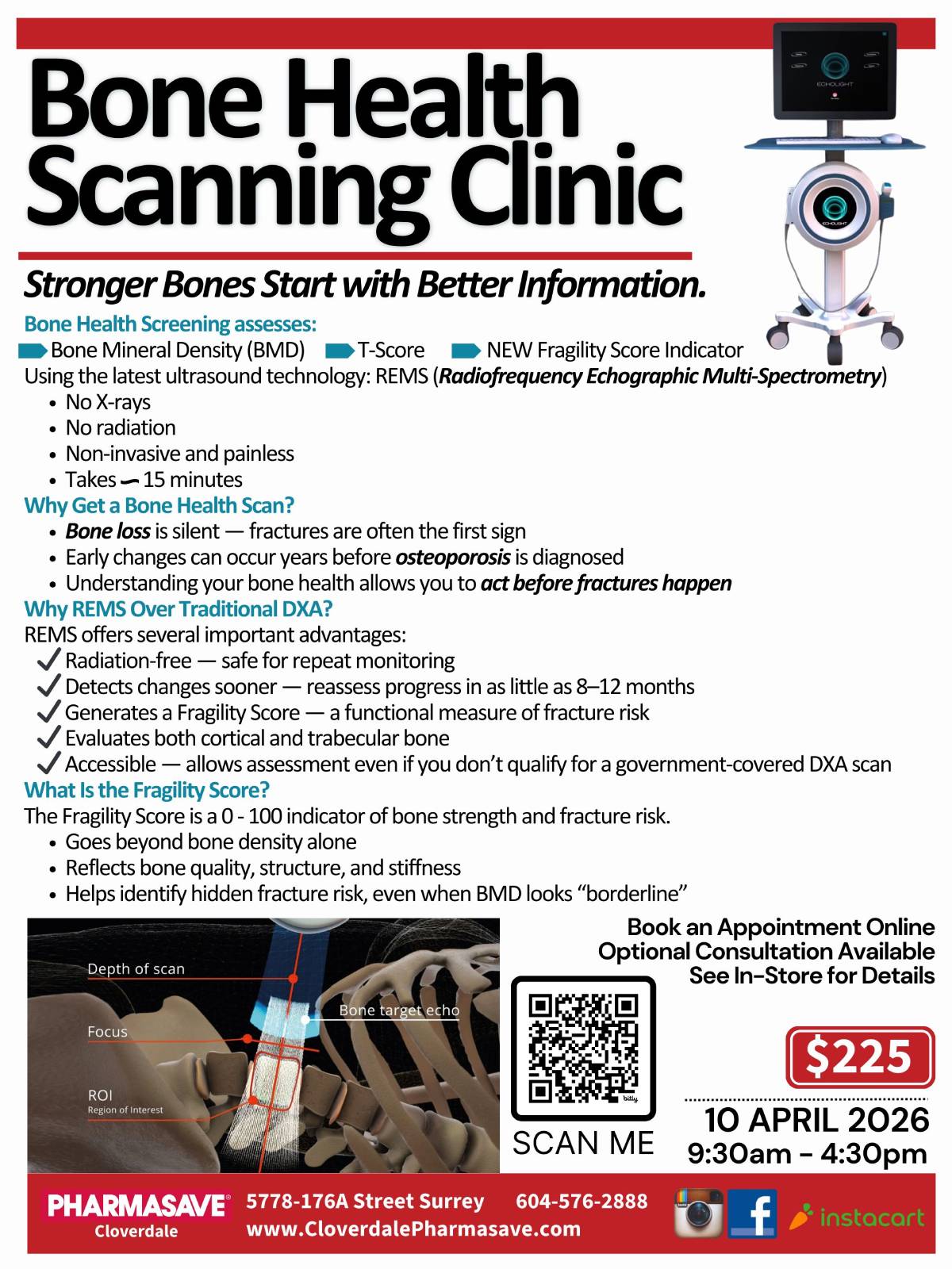 Bone Health Scanning Clinic - April 10