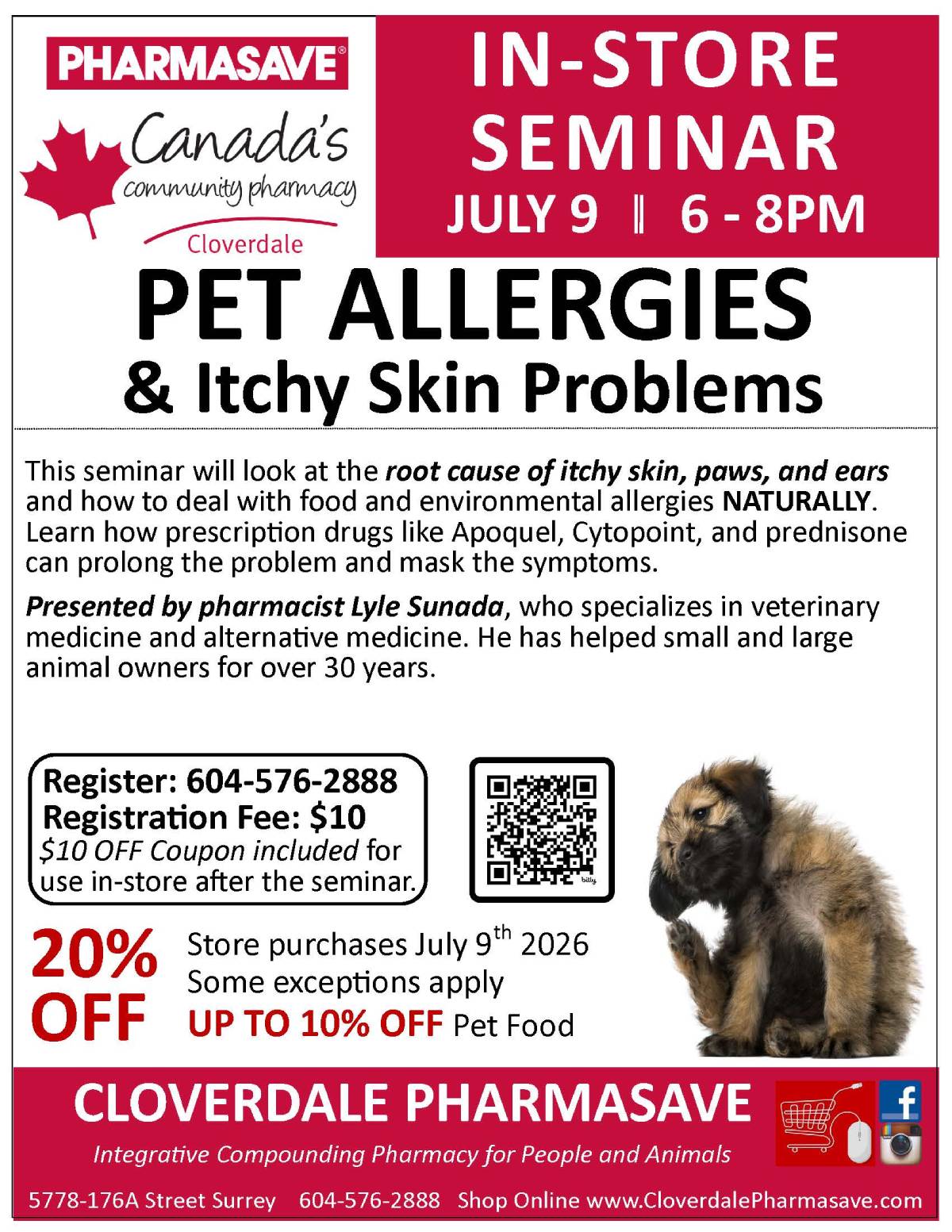 PET ALLERGIES & Itchy Skin Problems flyer