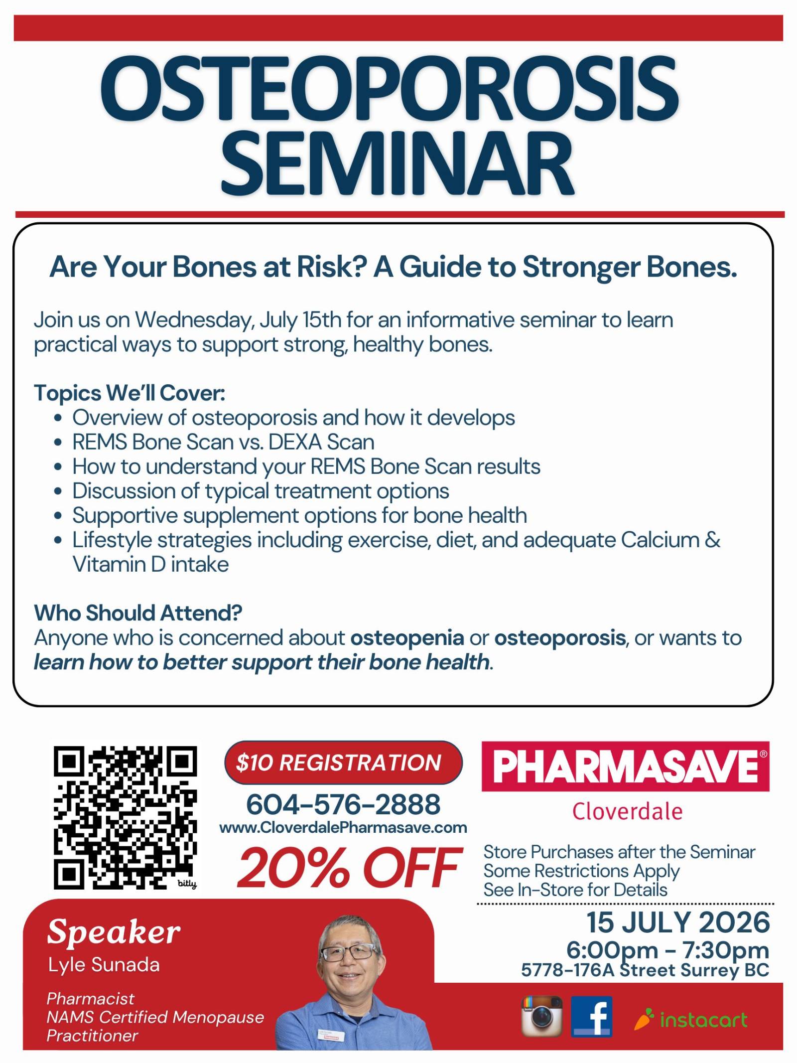 Osteoporosis Seminar flyer