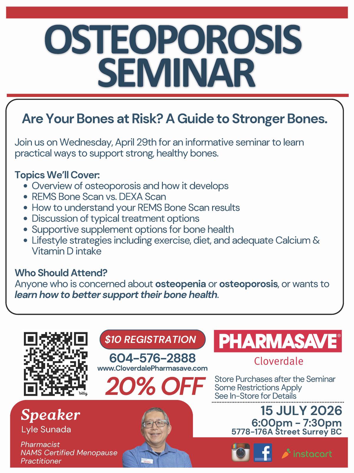 Osteoporosis Seminar flyer